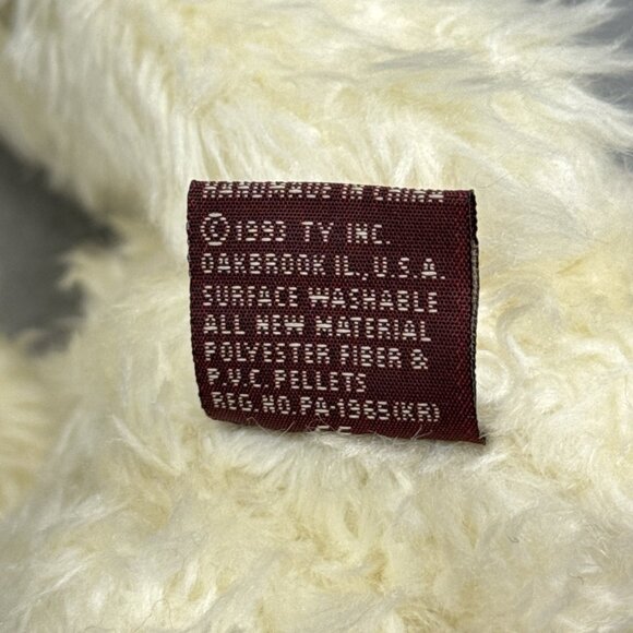 Ramsey Lamb Ram Fuzzy Horns Attic Treasures Off White Plushie TY 1993 Posable 6" - Picture 10 of 10